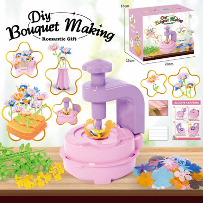 DIY Flower Bouquet Making Kit Kids Craft Set Creative Play Toys for Kids 3+ with Flower Press