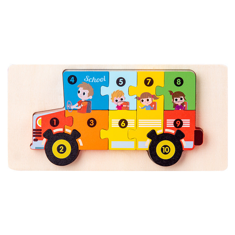 Lot de 4 puzzles Montessori – Ensemble de puzzles en bois écologiques n°9