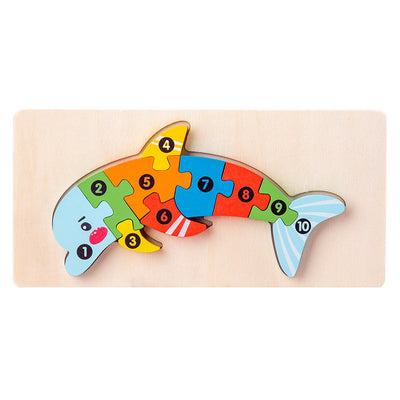Lot de 4 puzzles Montessori – Ensemble de puzzles en bois respectueux de l'environnement #10