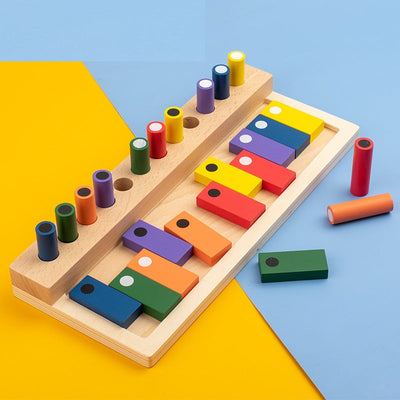 Clasificador de secuencia Montessori y tablero de clasificación de colores con memoria