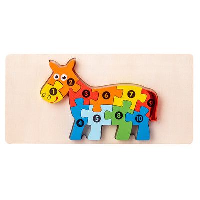 Lot de 4 puzzles Montessori – Ensemble de puzzles en bois écologiques n°9