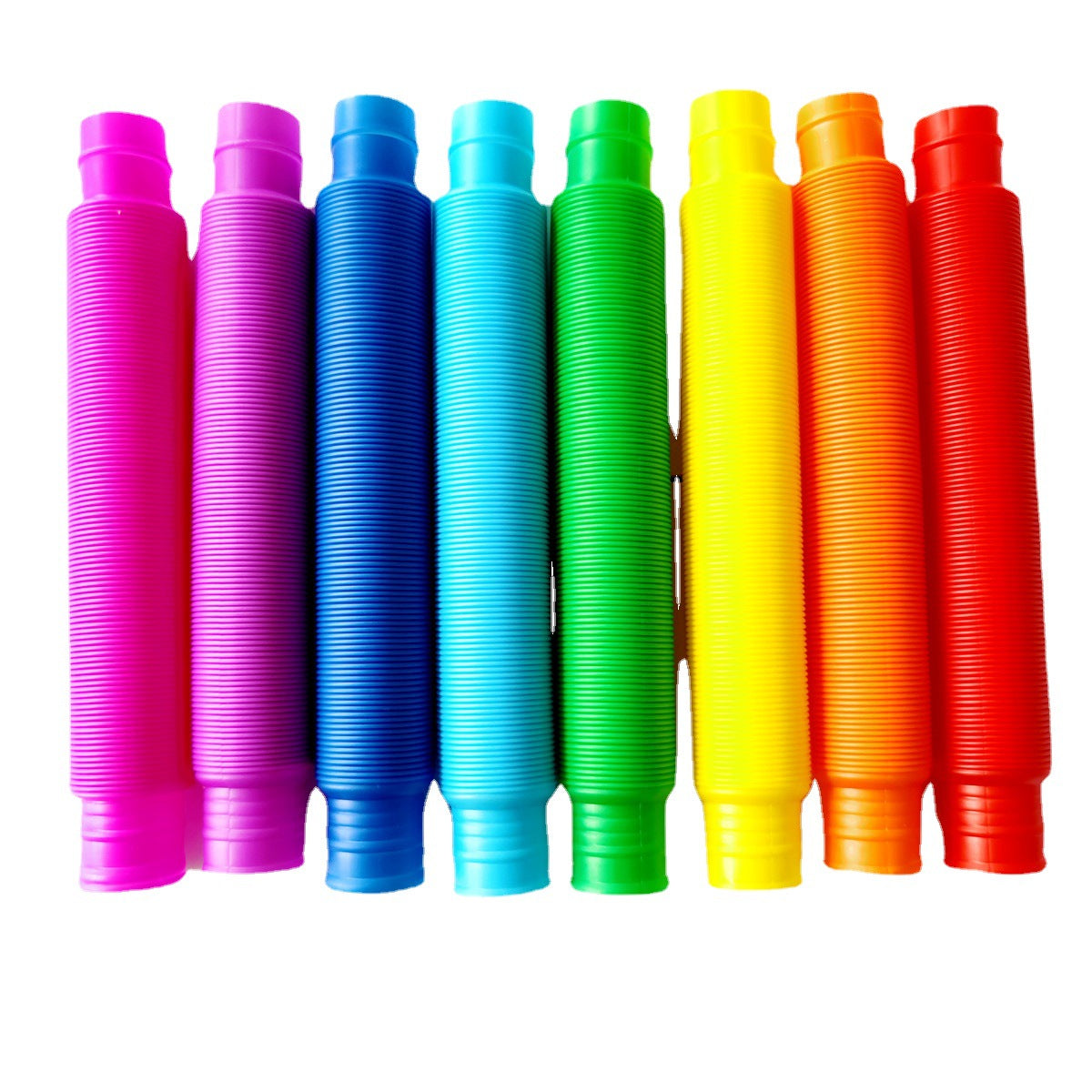 Embudo Translúcido Arcoíris para Verter, Juego de 6 Herramientas Sensoriales de Juego Sucio para Niños y 8 Tubos Pop Grandes (20 cm a 68 cm) Embudo Arcoíris para Verter, Tubos Elásticos, Herramientas de Juego Sucio para Niños