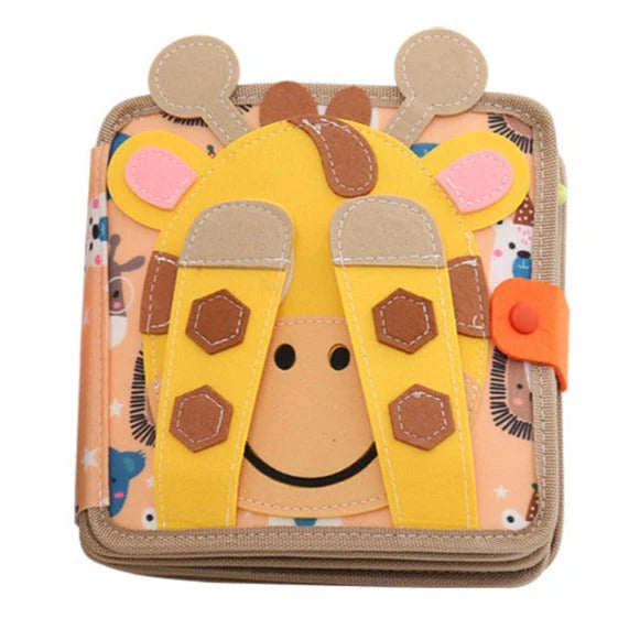 Fidtoy Libro de actividades Montessori de fieltro – Libro sensorial de 16 páginas para niños pequeños
