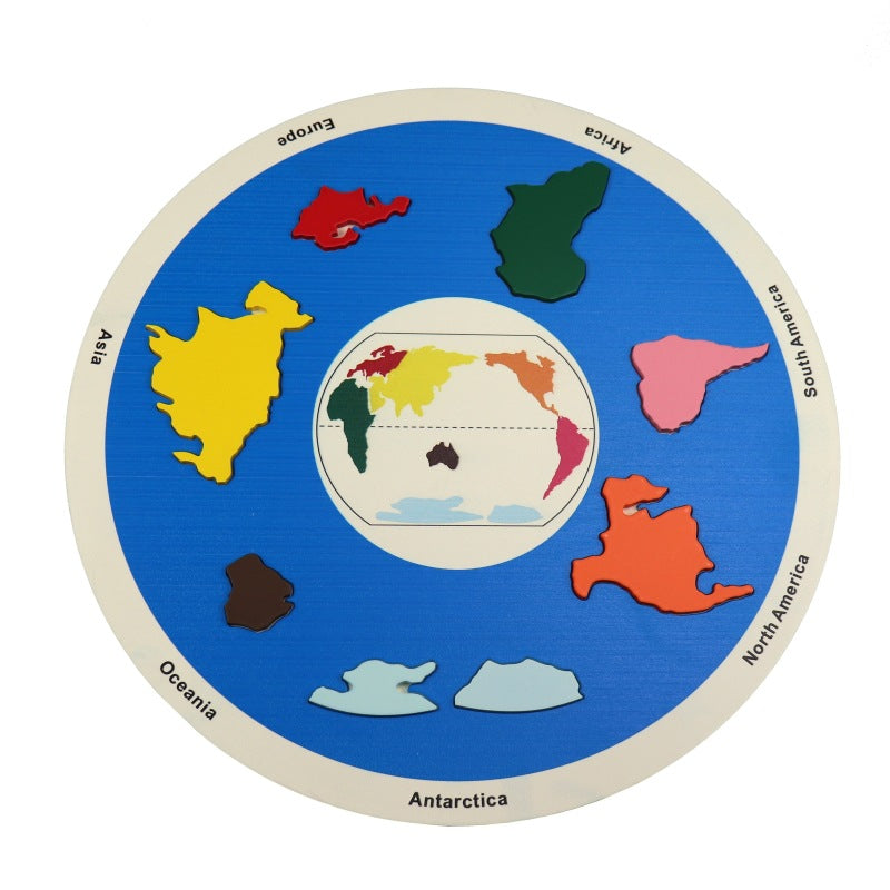 Puzle Montessori de los Continentes del Mundo