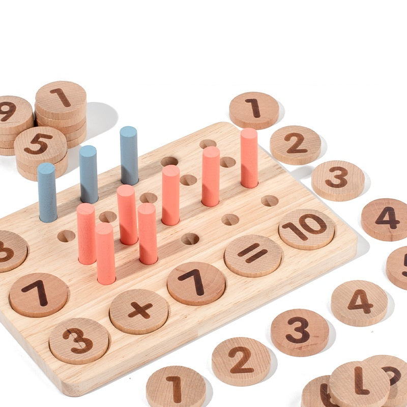 Tablero Montessori Básico de Clavijas de Conteo y Varillas Numéricas