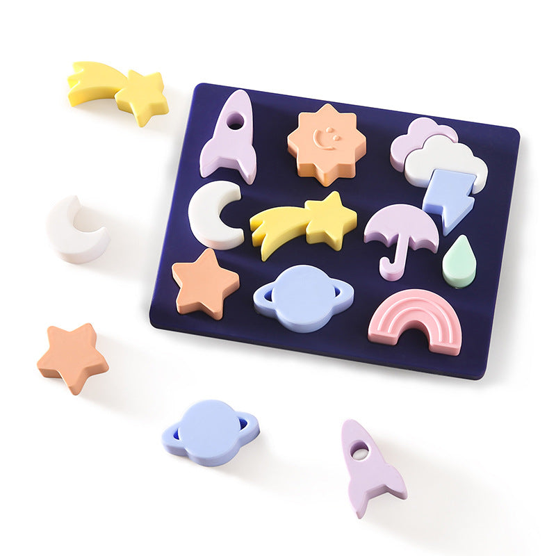 Rompecabezas Montessori de silicona de figuras (ESTRELLAS)