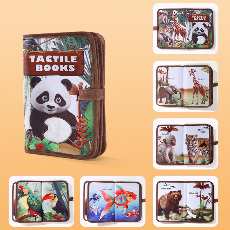 Toddler Plush Tactile Animal Sensory Tearproof Book