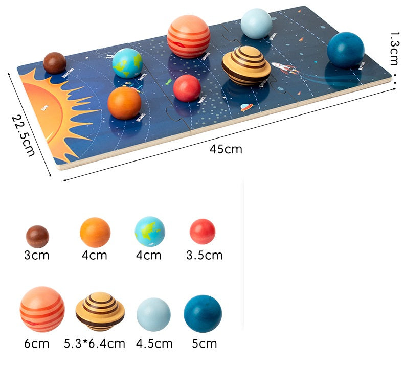 Puzle gigante de maqueta del sistema solar con tablero de planetas