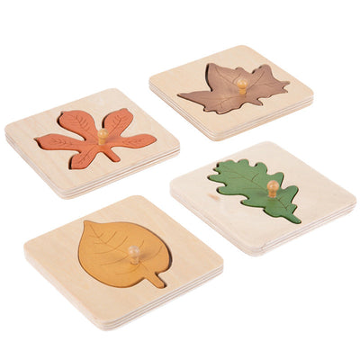 Puzles de clavijas de hojas Montessori