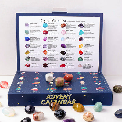 Calendario de Adviento de Navidad con Cristales de Gemas Reales