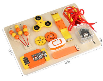 Montessori, tablero de actividades de madera para niños, cremalleras, pestillos, interruptores
