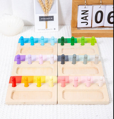 Jouet Sensoriel Visuel Montessori : Tâche de Tri par Ressemblance de Couleurs (6 Couleurs)