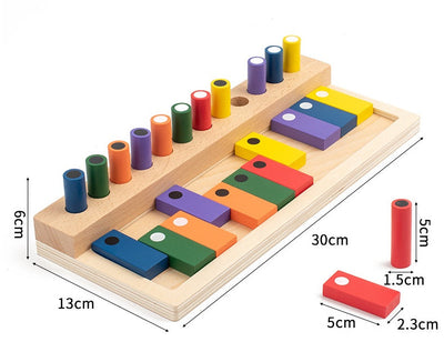 Clasificador de secuencia Montessori y tablero de clasificación de colores con memoria