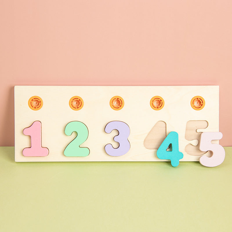 Juego de clasificación de formas de números educativos de madera para niños
