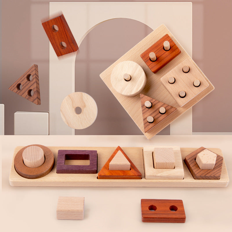 Juego de Juguetes Educativos de Madera Natural Premium