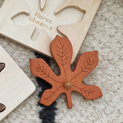 Puzles de clavijas de hojas Montessori