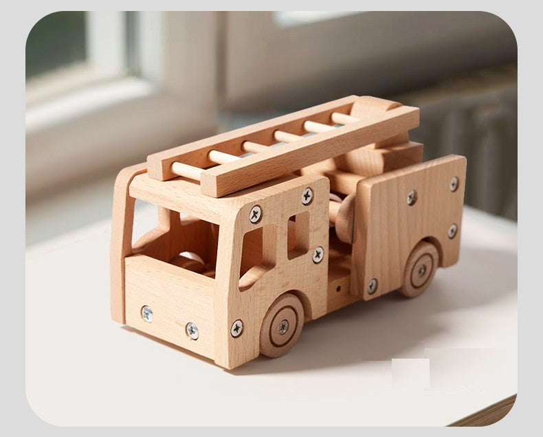 Kids Real Tools Set DIY Build a Wooden Basic Fire Truck Set
