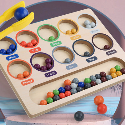 Activité de transfert de pinces de tri de perles de couleur Montessori