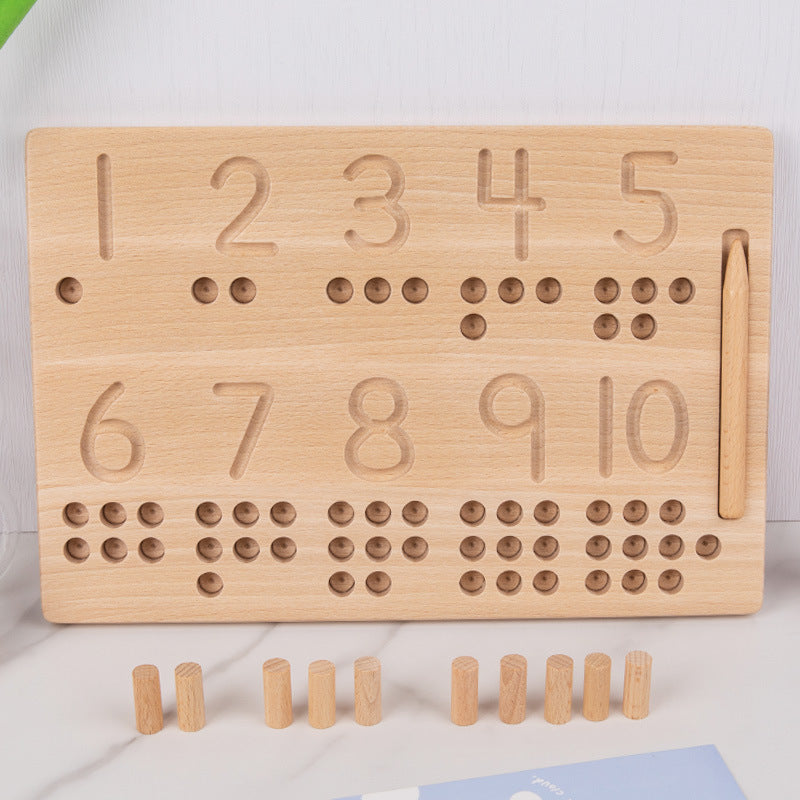 Tableros Montessori de clavijas para contar números con bolígrafo trazador