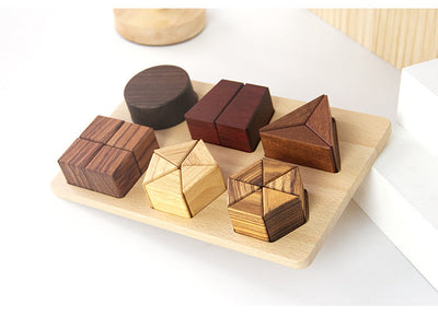 Juego de Juguetes Educativos de Madera Natural Premium
