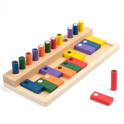 Clasificador de secuencia Montessori y tablero de clasificación de colores con memoria