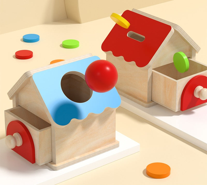 Cajón de monedas y pelotas Montessori 2 en 1