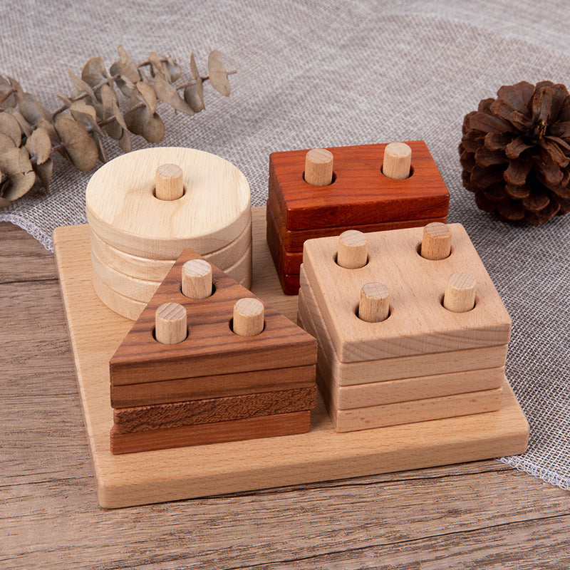 Juego de Juguetes Educativos de Madera Natural Premium
