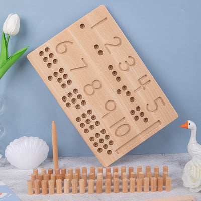 Tableros Montessori de clavijas para contar números con bolígrafo trazador