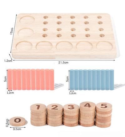 Planche de bâtonnets Montessori pour l'apprentissage des chiffres et du comptage