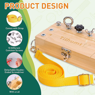 Caja de cerradura Montessori con destornilladores, caja de herramientas de tablero de actividades