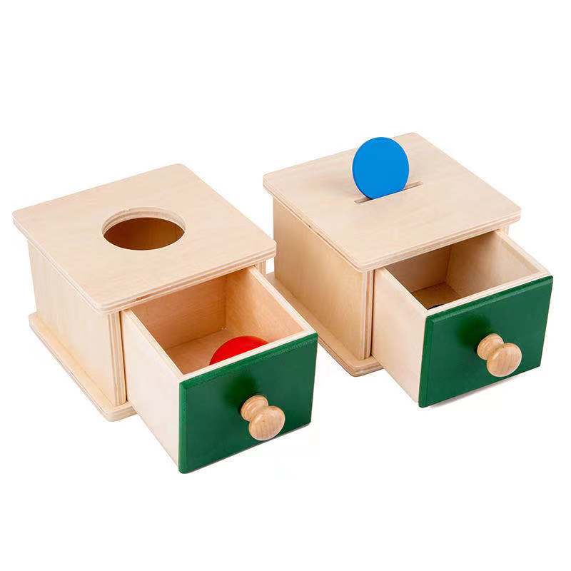 Boîte d'Imbucare Montessori en bois (Pièce de monnaie et balle) - Meilleurs jouets Montessori