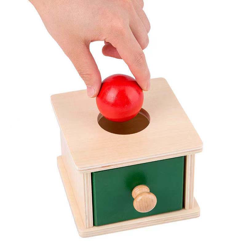 Boîte d'Imbucare Montessori en bois (Pièce de monnaie et balle) - Meilleurs jouets Montessori