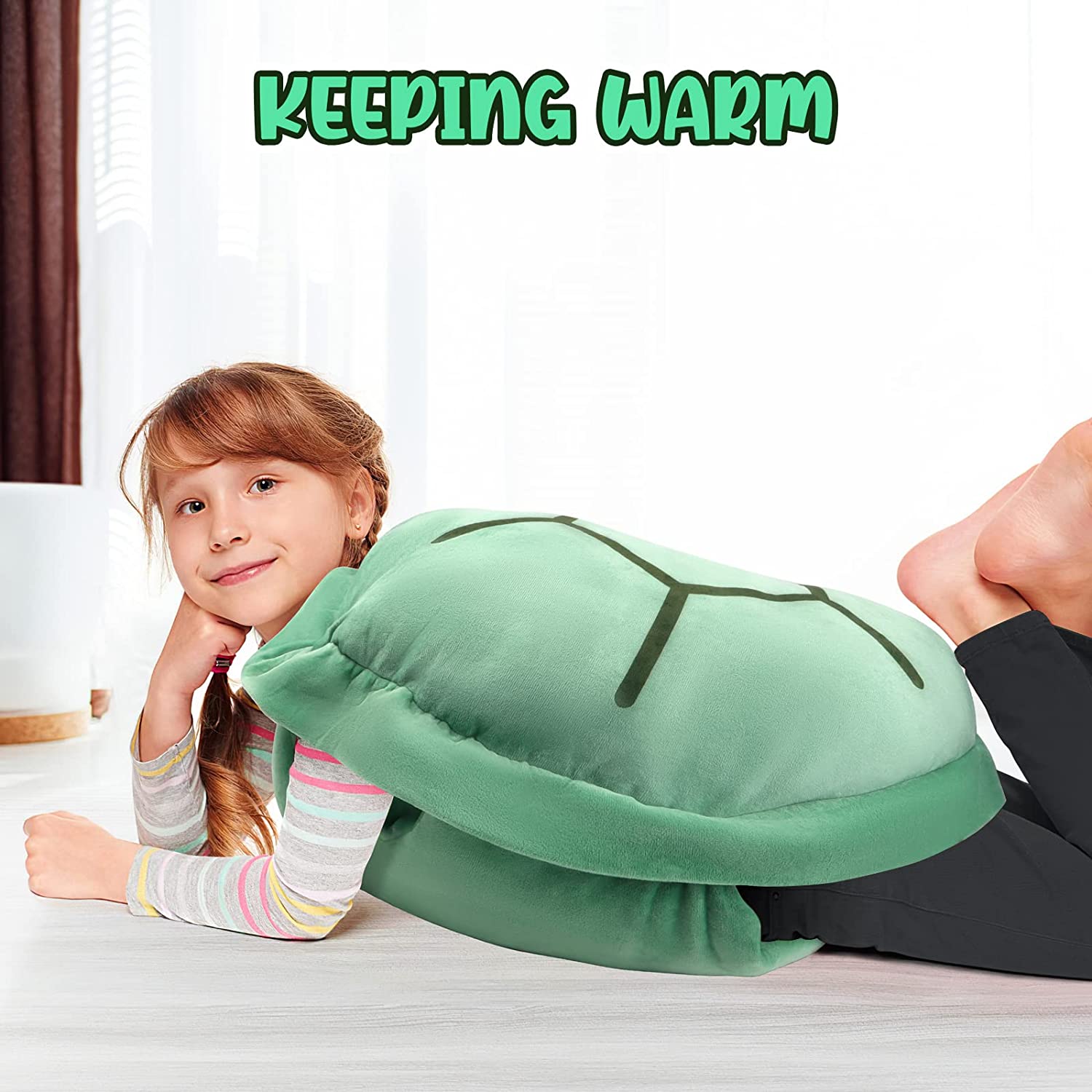 80CM Coque de tortue portable en peluche Grande taille Oreiller en peluche Comprend un rembourrage Costume de tortue de mer en peluche Cadeau pour enfants et adultes
