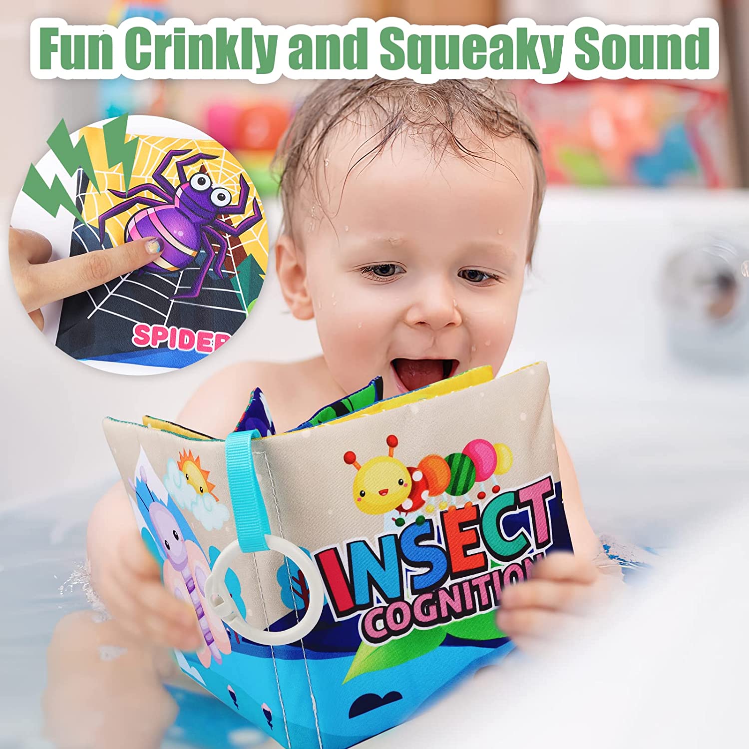 Baby Tissue Box Toy Baby Sensory Toys Early Year Educational Learning Baby Magic Tissue Box with Rattle Mirror Crinkle Tissue Papers Scarves