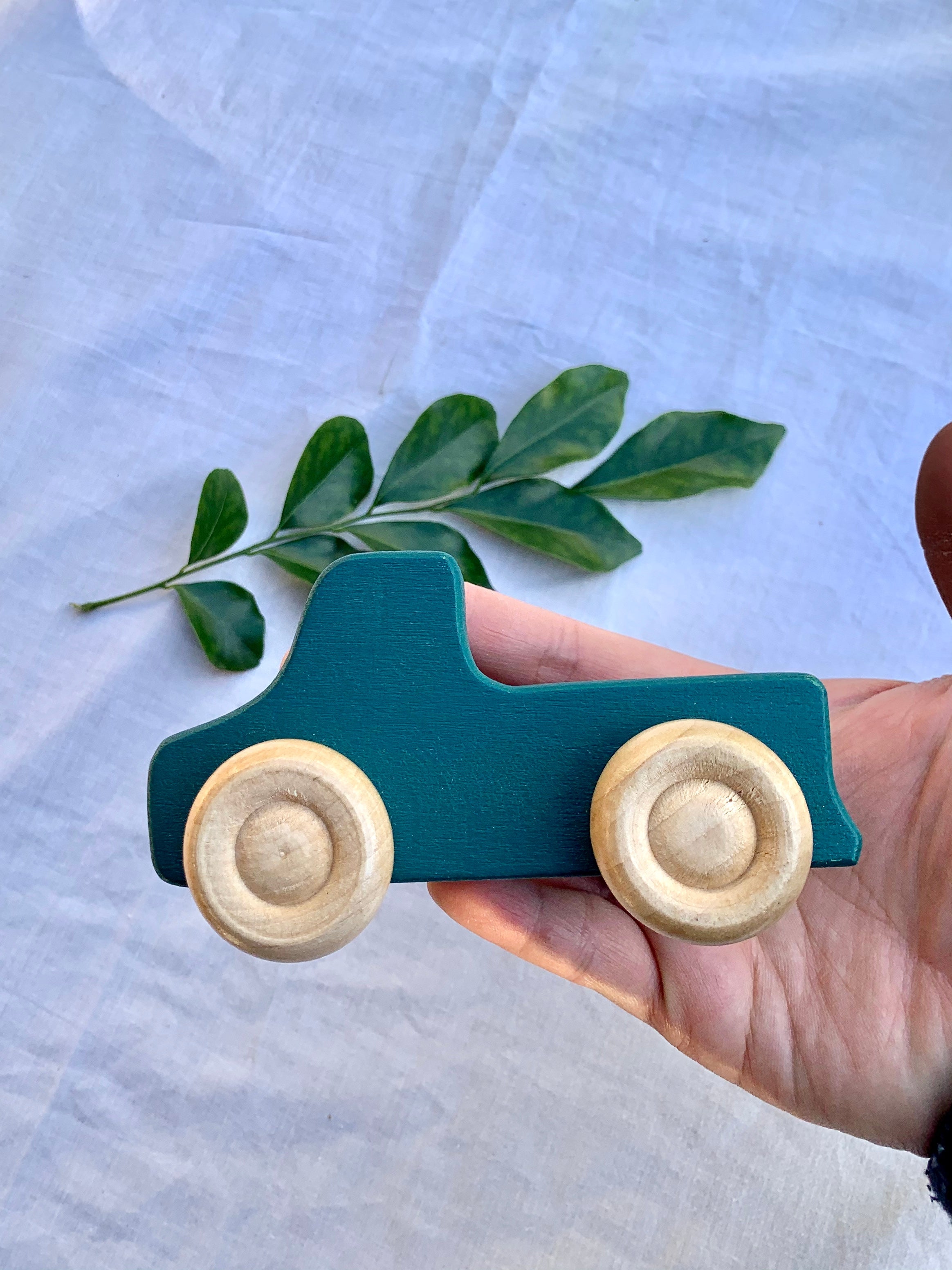 Set de 10 coches y muñecos de madera de arcoíris