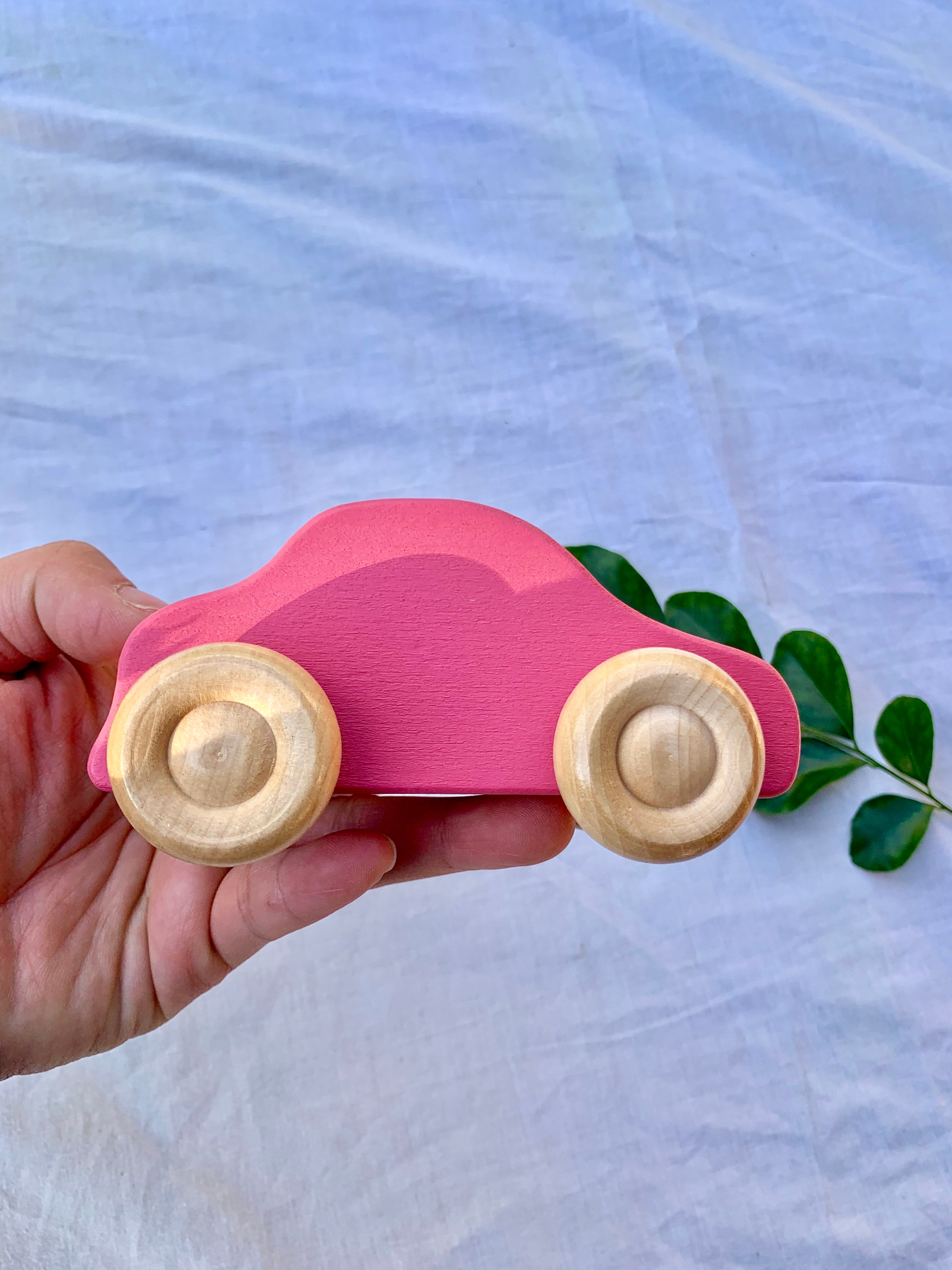 Set de 10 coches y muñecos de madera de arcoíris