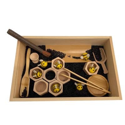 Kit de herramientas sensoriales natural de 22 piezas de colmena sensorial SIN BANDEJA