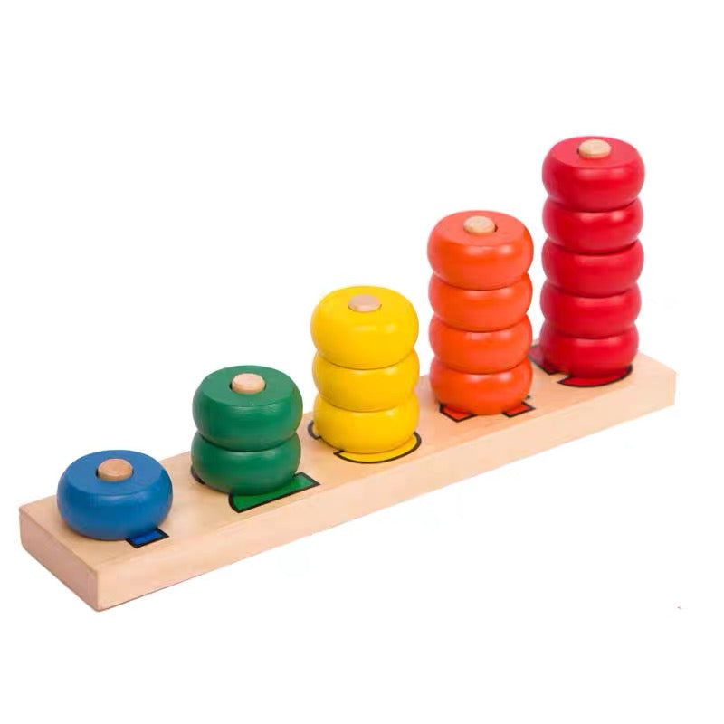 Apilador de Conteo de Madera Montessori con Clasificador de Colores 1-5