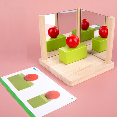 Planche miroir formes géométriques Montessori BASIC avec cartes éclair.