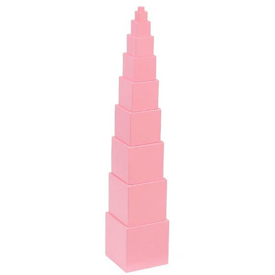 Fidtoy Pink Tower Montessori Sensorial Stacking Toy for Kids