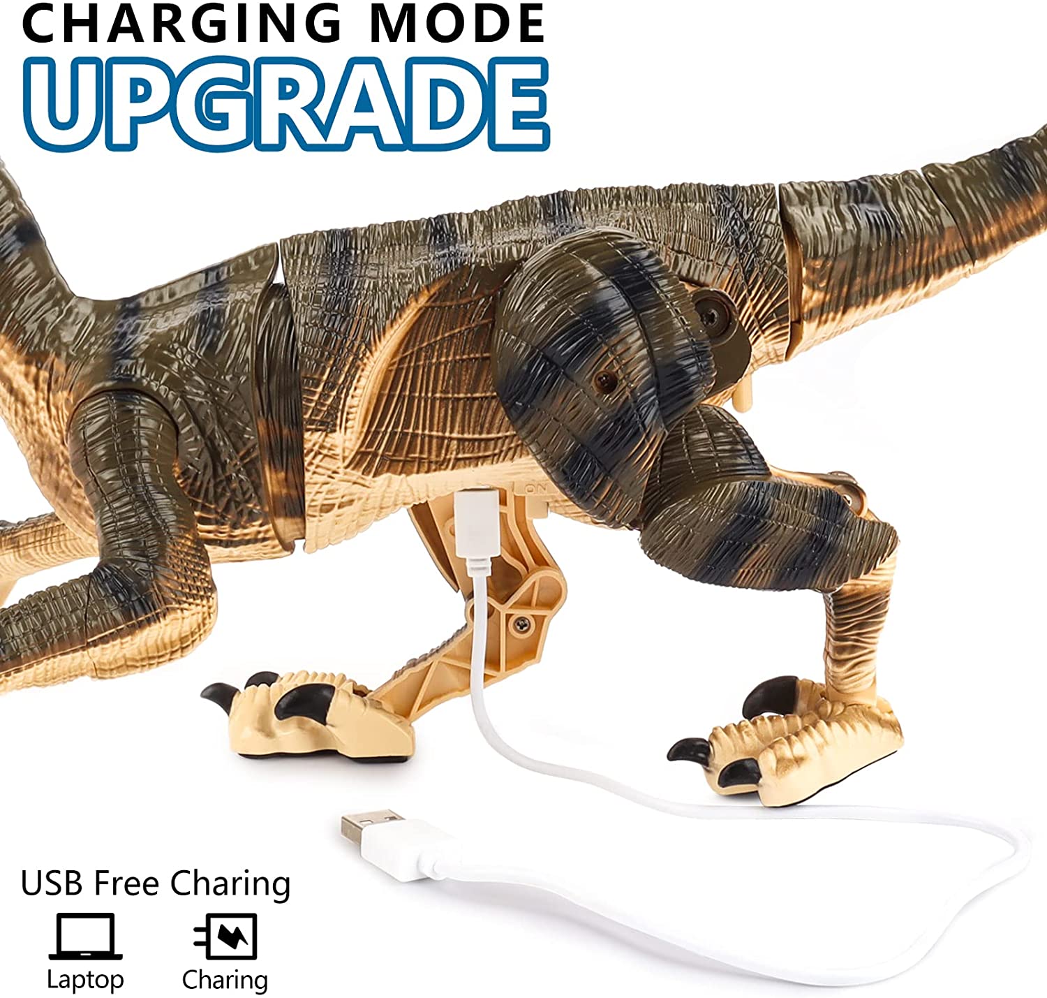 Juguete de dinosaurio teledirigido recargable con función de caminar, sonidos de rugido, luces, robot de dinosaurio T-Rex realista para niños, juguetes, regalos