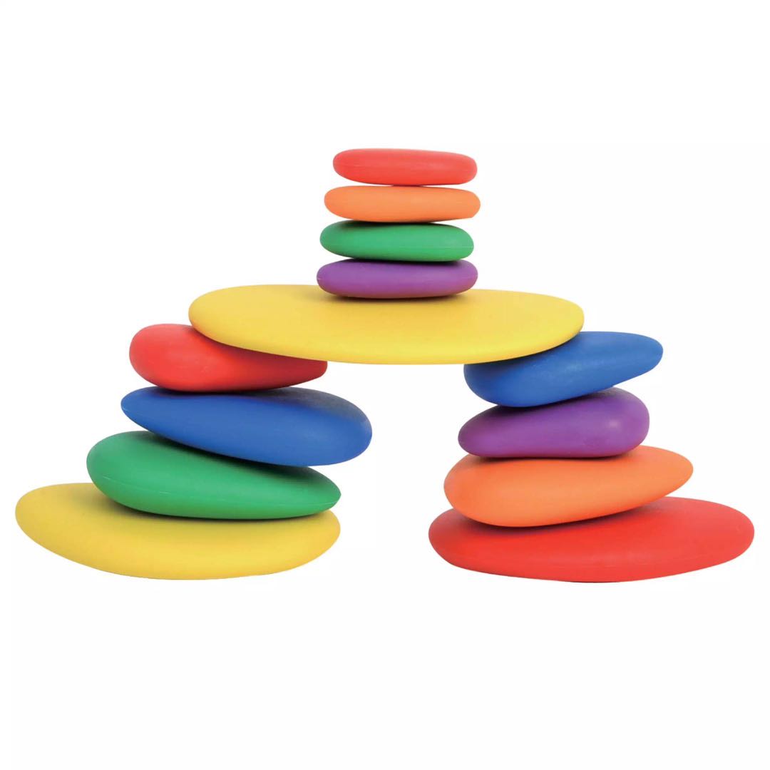 Jeu d'activités Galets Arc-en-Ciel avec Cartes - Jouets à Modeler