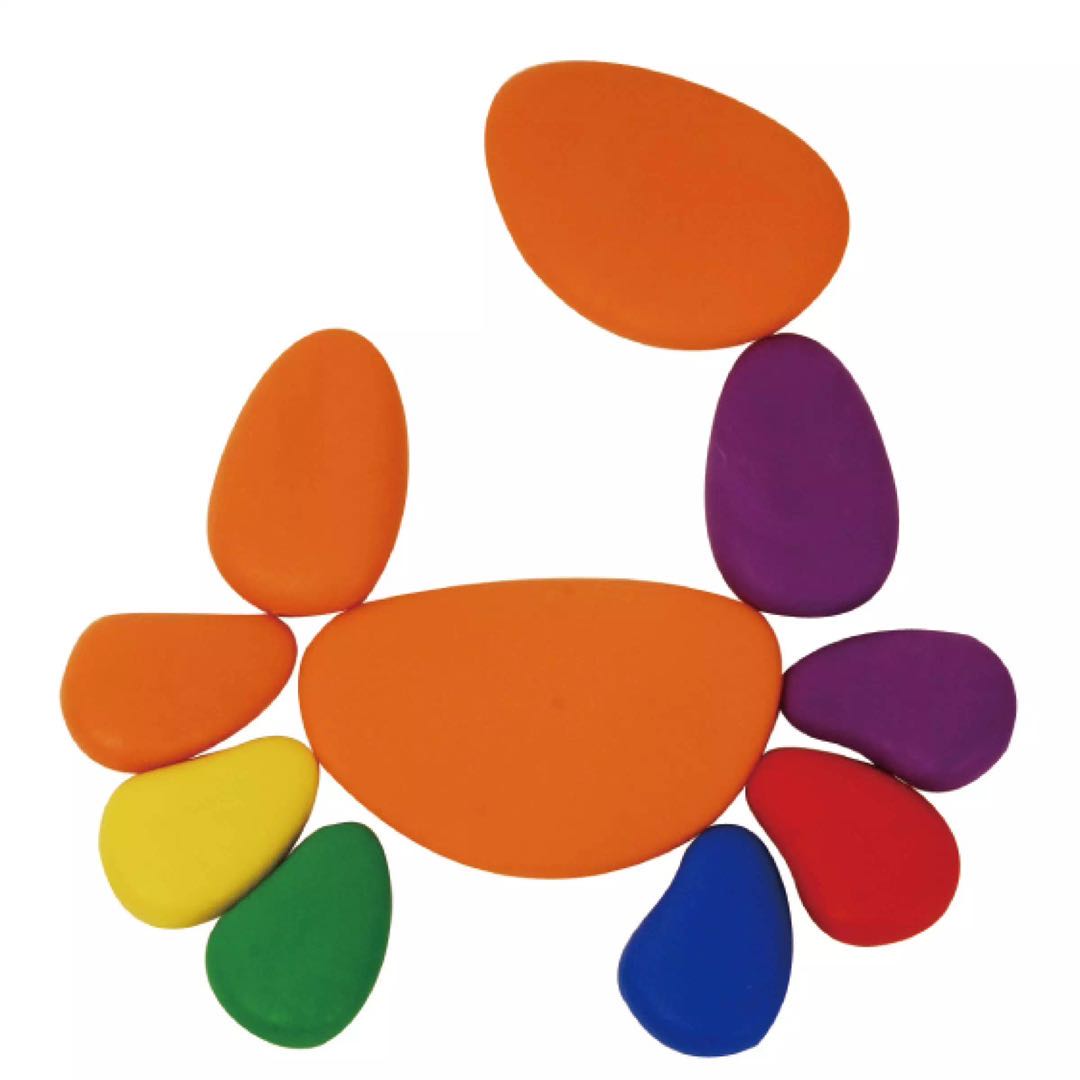 Juego de actividades Rainbow Pebbles con tarjetas - Juguetes de juego libre