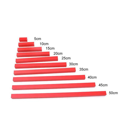 Fidtoy Red Rods Montessori Sensorial Material for Kids 3+