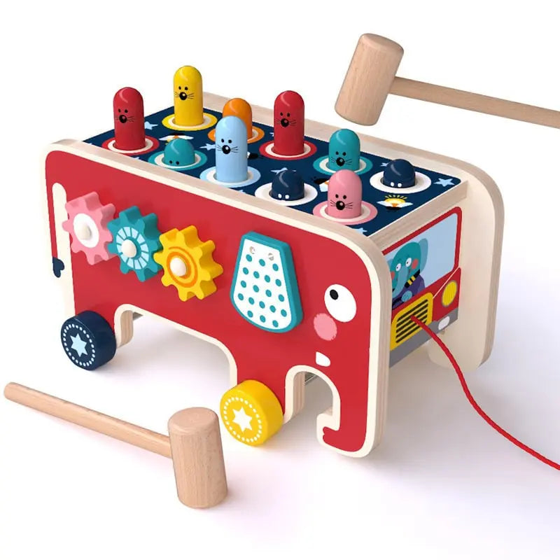 Fidtoy Banc à Marteler Montessori pour Tout-petits – Jouet Musical en Bois avec Marteau pour l'Éveil et la Motricité Fine