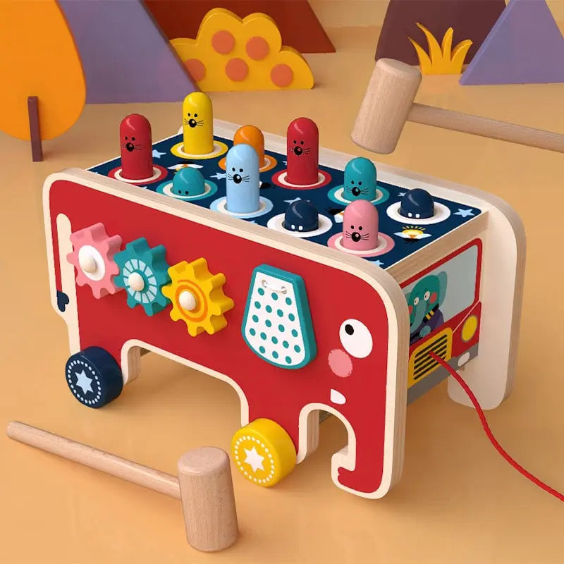Fidtoy Banc à Marteler Montessori pour Tout-petits – Jouet Musical en Bois avec Marteau pour l'Éveil et la Motricité Fine