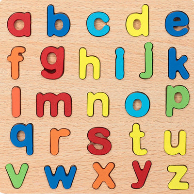Rompecabezas de madera 3D Montessori para niños con formas de alfabeto y números