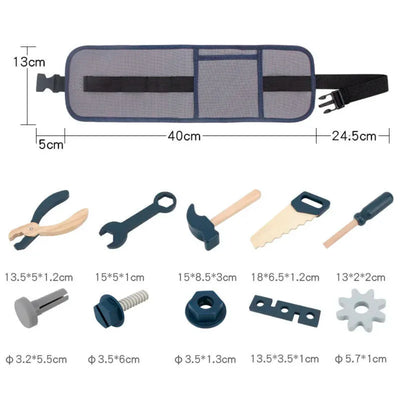 Fidtoy Trousse à outils pour enfants, jeu d'imitation, jouet STEM en bois de réparateur pour les tout-petits de 3 à 6 ans