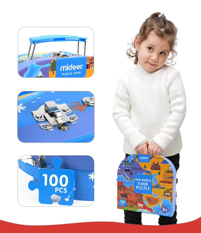 GeoMap – Educativo y divertido – Puzle de mapa mundial para el suelo