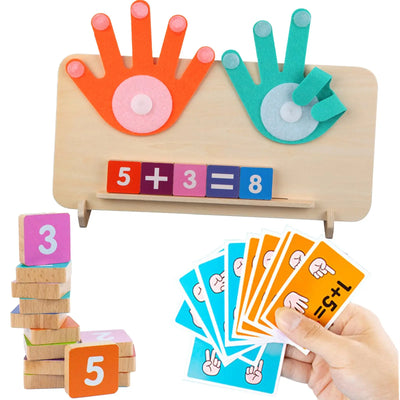 Fidtoy Montessori Math Learning Toy for Kids 3+ Counting Addition Subtraction Board with Number Blocks and Tracing Writing Practice